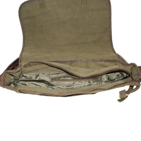 Sovrano Olive Valore Canvas Messenger Bag HazMat Advertising Embroidery Travel - Picture 5 of 10